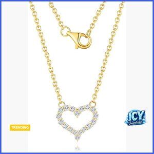 14k Solid Gold Diamond Solitaire Necklace Lab Grown Diamond Lobster Clasp
